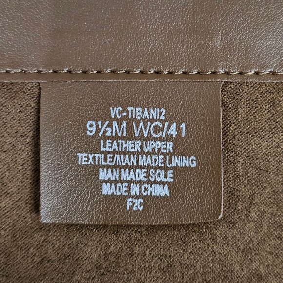 Vince Camuto Tibani Knee High Boot Women 9.5 Brown Suede Cuffed Wedge Heel NEW - Picture 15 of 16